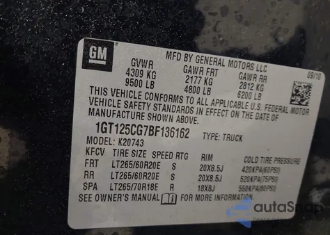 2011 GMC Sierra 2500Hd Denali from USA, damaged, VIN 1GT125CG7BF136162